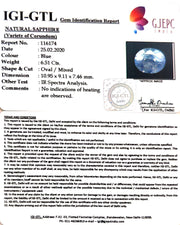 6.51/CT Natural Blue Sapphire With Govt Lab Certificate-BLUSA9V